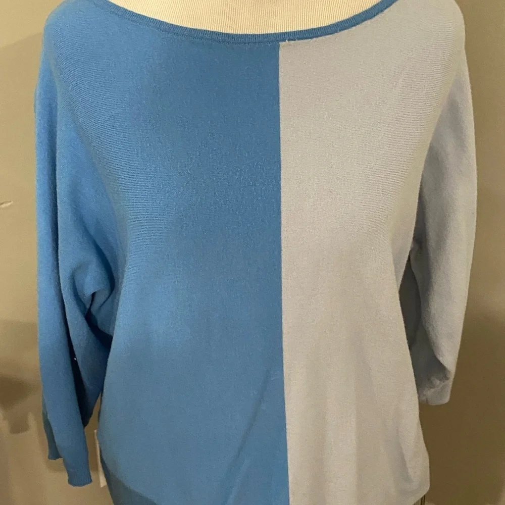 Two-Tone Blue and Light Blue Sweater